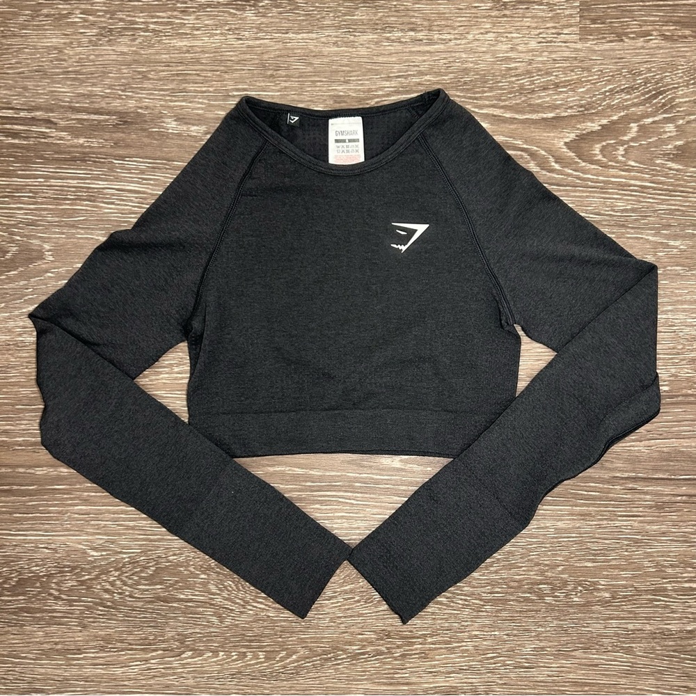Gymshark Women's Vital Seamless 2.0 Crop Top, Black Marl, Women’s Size small